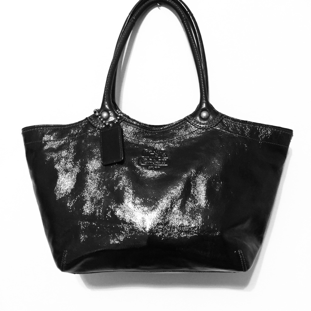 Coach Black Patent Leather Bleeker Purse #12362